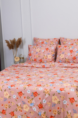 Пододеяльник поплин Полька светло-коричневый